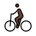 person biking, dark skin tone